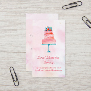 Bakkerij met roze bruiloft visitekaartje