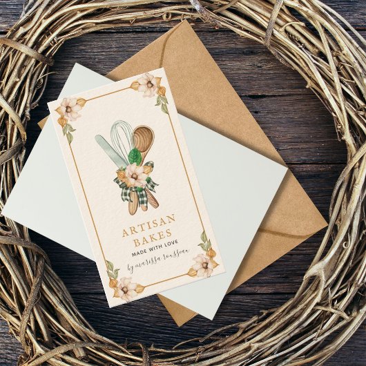 Bakkerij met roze en met pokken visitekaartje