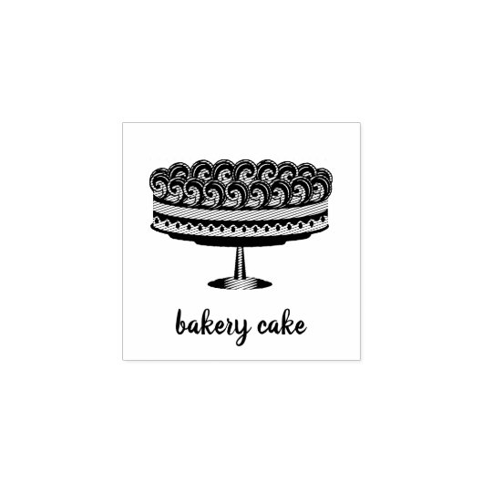 Bakkerij met slagroomcake rubberstempel (Afrduk)