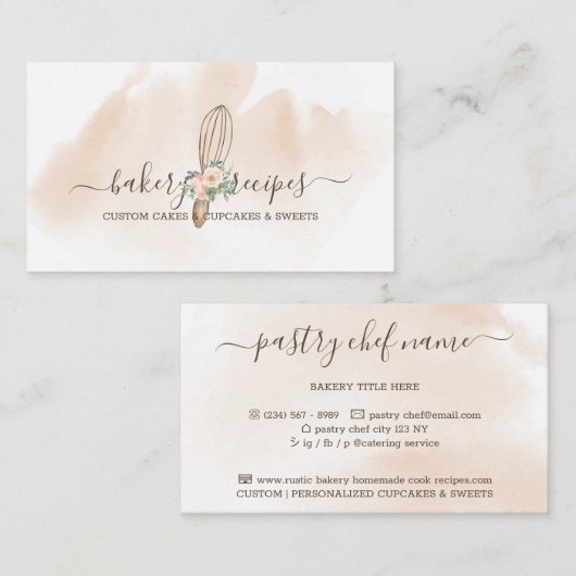 bakkerij met whiskyhandtekeningen visitekaartje (Voorkant / Achterkant)