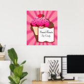 Bakkerij met zoete cupcake poster (Thuiskantoor)