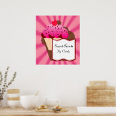 Bakkerij met zoete cupcake poster (Keuken)