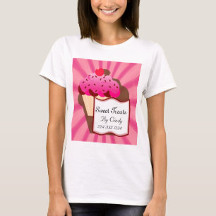 Bakkerij met zoete cupcake t-shirt