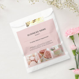 Bakkerij Minimal Pink Custom Photo Business Bedankzakje