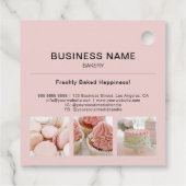 Bakkerij Minimal Pink Custom Photo Business Label (Achterkant)