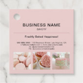 Bakkerij Minimal Pink Custom Photo Business Label (Voorkant)