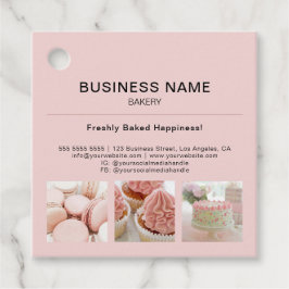 Bakkerij Minimal Pink Custom Photo Business Label