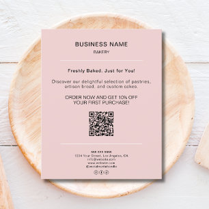 Bakkerij Minimalistische Promotie Korting QR Code Flyer