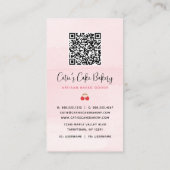 Bakkerij Mixer Blush Roze Zwart Geruit QR Code Visitekaartje (Achterkant)
