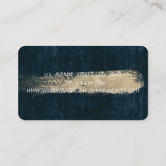 Bakkerij, mixer Flowers, Brush Stroke Blue Visitekaartje (Achterkant)