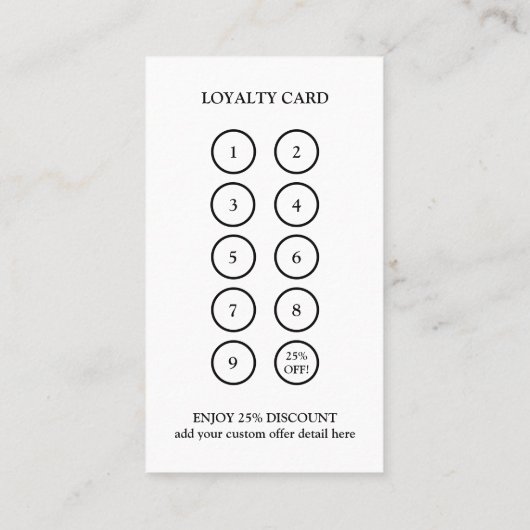 Bakkerij Modern Photo Loyalty Kaart (Achterkant)