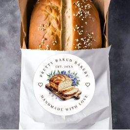 Bakkerij Modern Waterverf Brood Ronde Sticker