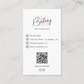 Bakkerij Monogram Logo Aangepaste Foto QR Wit Visitekaartje (Achterkant)