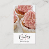 Bakkerij Monogram Logo Aangepaste Foto QR Wit Visitekaartje (Voorkant)