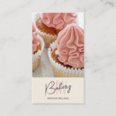 Bakkerij Monogram Logo Custom Photo QR Cream Visitekaartje (Voorkant)