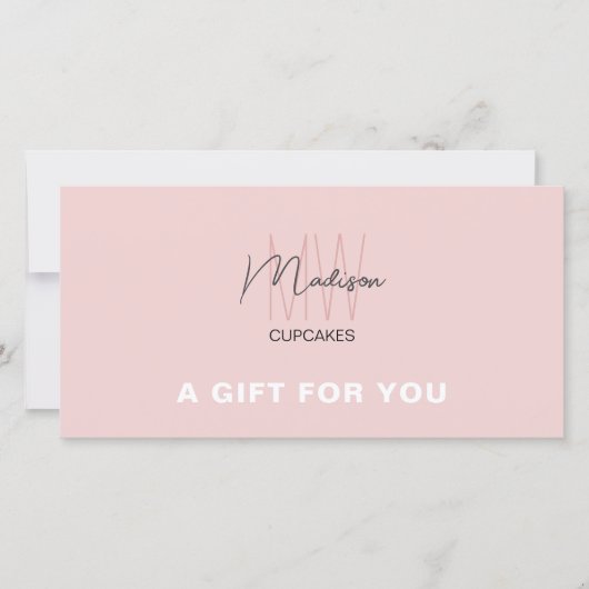 Bakkerij Monogram Logo Zakelijke Cadeaubon (Voorkant)