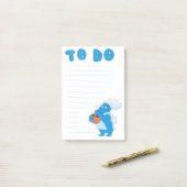 Bakkerij-monster voor dodeblocnote post-it® notes (Op bureau)