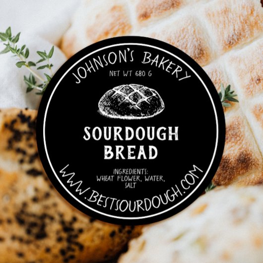 Bakkerij naam Sourdough Brood Loaf Label