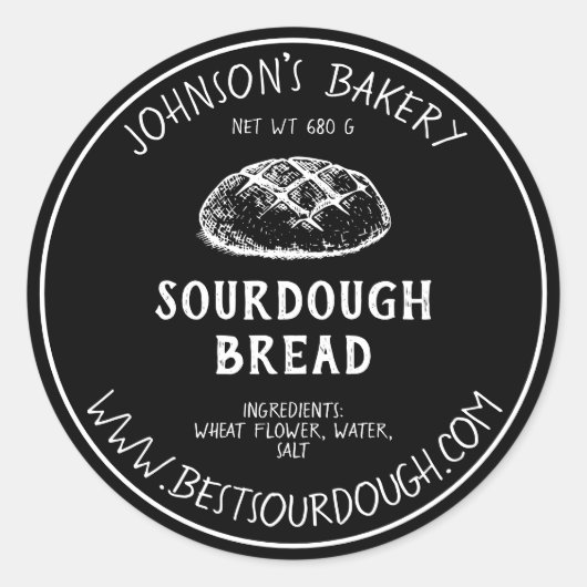 Bakkerij naam Sourdough Brood Loaf Label (Voorkant)