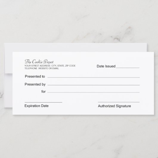 Bakkerij- of koekjesbonnen (Achterkant)