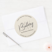 Bakkerij op maat gemaakt monogram logo tan ronde sticker (Envelop)