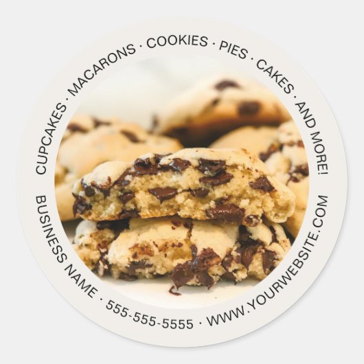 Bakkerij op maat gemaakte foto koekjes ronde sticker (Voorkant)