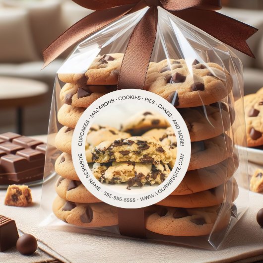 Bakkerij op maat gemaakte foto koekjes ronde sticker