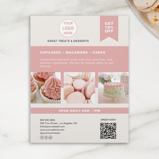 Bakkerij op maat gemaakte logo flyer