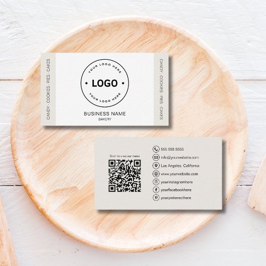Bakkerij op maat gemaakte QR-code Visitekaartje