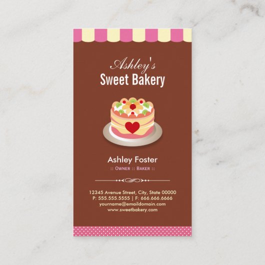 Bakkerij - op maat gesneden koekjes chocoladegebak visitekaartje (Achterkant)