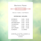 Bakkerij Openingstijden Deegroller Raamsticker (Vel 3)