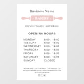 Bakkerij Openingstijden Deegroller Raamsticker (Vel)