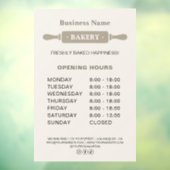 Bakkerij Openingstijden Deegroller Raamsticker (Vel 3)