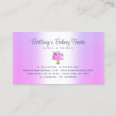 Bakkerij Paars glitter druppelt gebak dessert Visitekaartje (Achterkant)