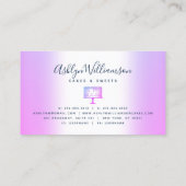 Bakkerij - Paarse glitterschijven - koekjesdoek Visitekaartje (Achterkant)