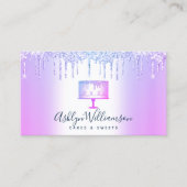 Bakkerij - Paarse glitterschijven - koekjesdoek Visitekaartje (Voorkant)