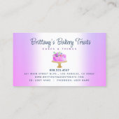 Bakkerij Paarse Ombre Cake Glitter Drips banketbak Klantenkaartje (Achterkant)
