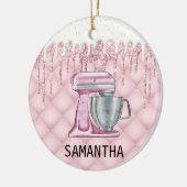 Bakkerij Pastaglasuur Drips Monogram Koken Keramisch Ornament (Links)