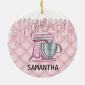 Bakkerij Pastaglasuur Drips Monogram Koken Keramisch Ornament (Achterkant)