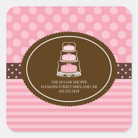 Bakkerij Pastel Productlabel Stickers (Voorkant)