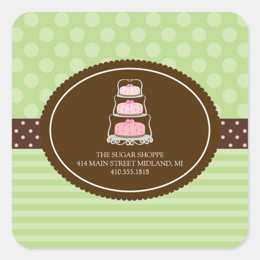 Bakkerij Pastel Productlabel Stickers (Voorkant)