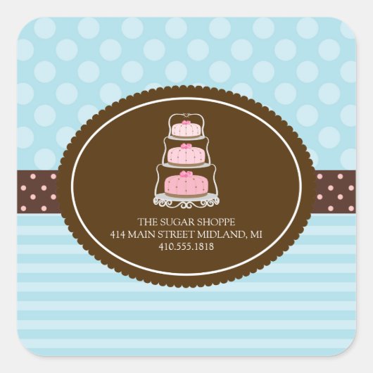 Bakkerij  Pastel Productlabel Stickers (Voorkant)