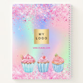 Bakkerij pastelerij glitters cupcakes naam notitieboek (Achterkant)