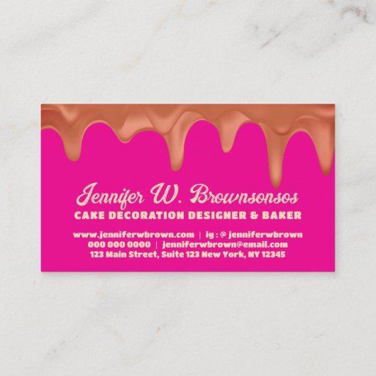 Bakkerij Pastry Chef Abstract Creamy Pink Visitekaartje (Achterkant)