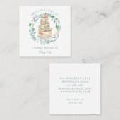 Bakkerij Pastry Chef Baker Elegant Cake Vierkante Visitekaartje (Voorkant / Achterkant)