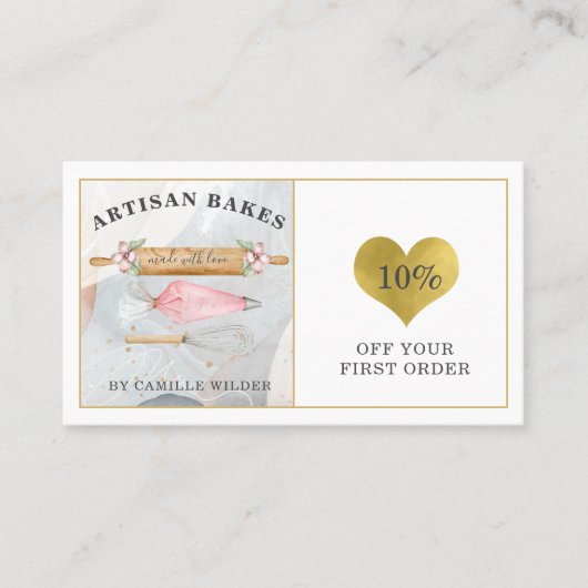 Bakkerij Pastry Chef Baker Kortingskaart Kortingskaartje (Voorkant)