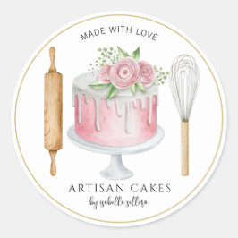 Bakkerij Pastry Chef Baker Pink Cake Product Label