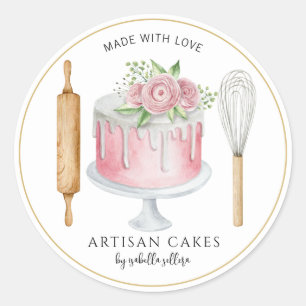 Bakkerij Pastry Chef Baker Pink Cake Product Label