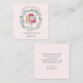 Bakkerij Pastry Chef Baker Pink Square Visitekaart Vierkante Visitekaartje (Voorkant / Achterkant)