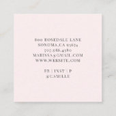 Bakkerij Pastry Chef Baker Pink Square Visitekaart Vierkante Visitekaartje (Achterkant)